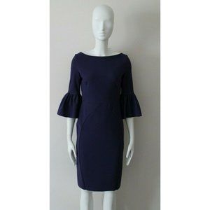 Greta Constantine Nosan Dress Purple Bell Sleeves Size Small